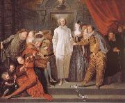Jean antoine Watteau Figures from the Italian Commedia dell arte oil painting